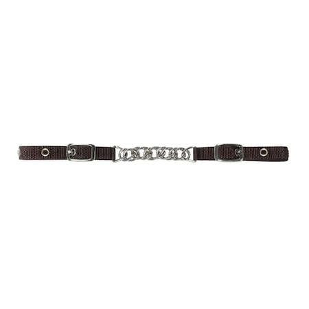 Jacks Imports Flat Chain Nylon Curb Strap BLACK 928-BK